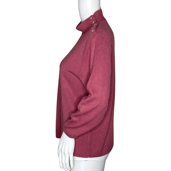 Parisian Sweater Womens Medium Mauve Pink Button Neck Casual Work Office Preppy‎ - Picture 3 of 9